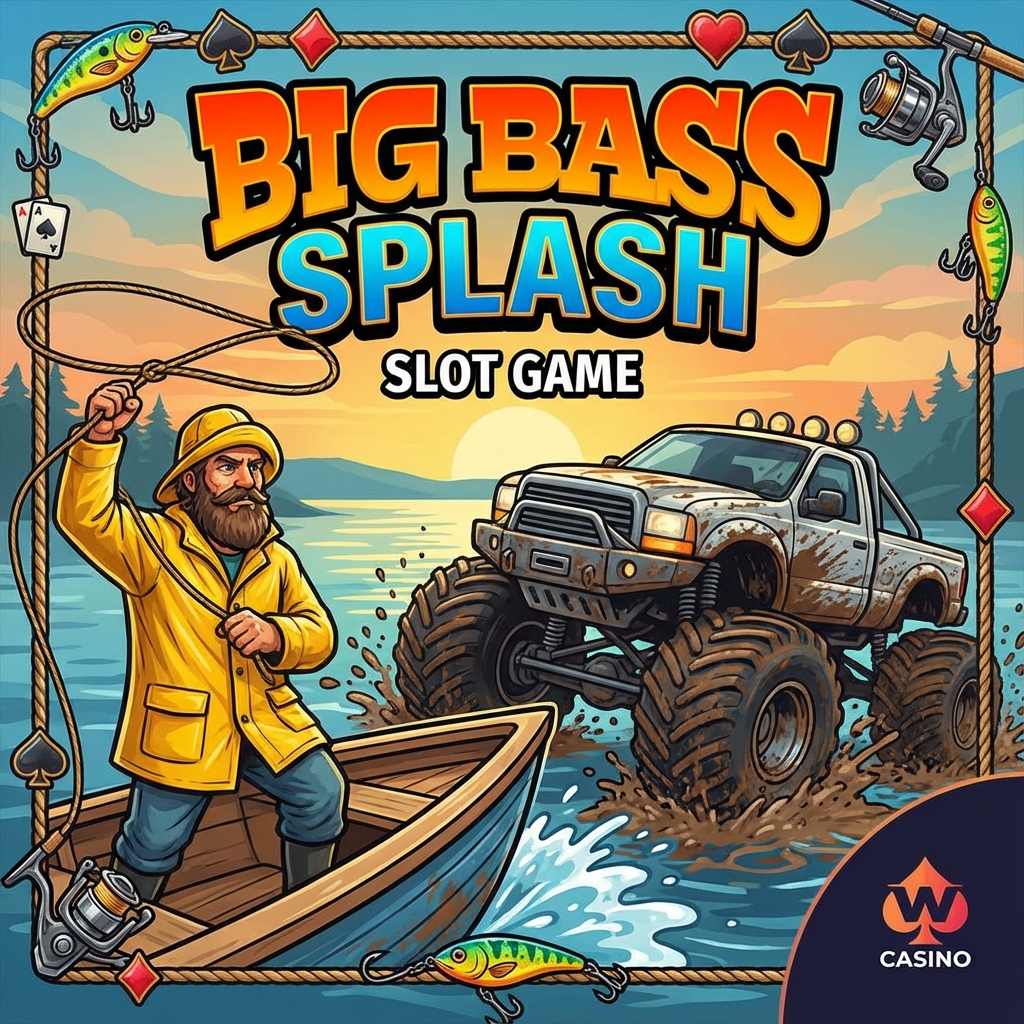 Big Bass Splash slot poster at Lucky Hills Casino