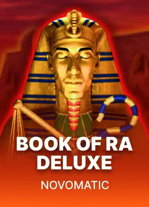 Book of Ra Deluxe slot poster at Lucky Hills Casino