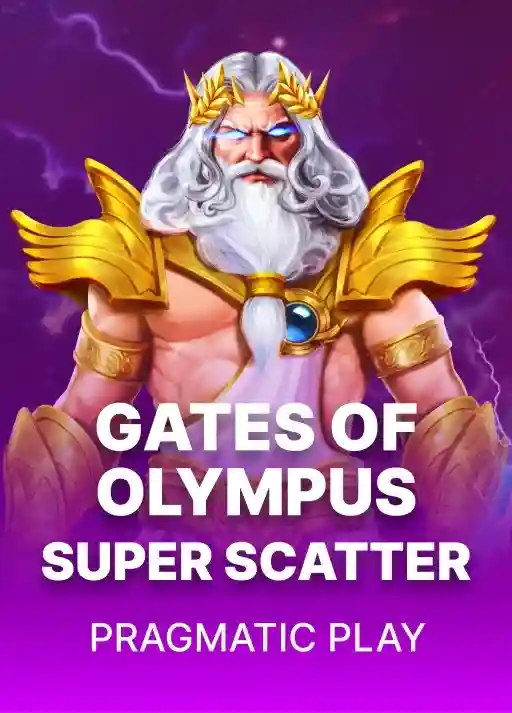 Gates of Olympus Super Scatter slot poster at Lucky Hills Casino